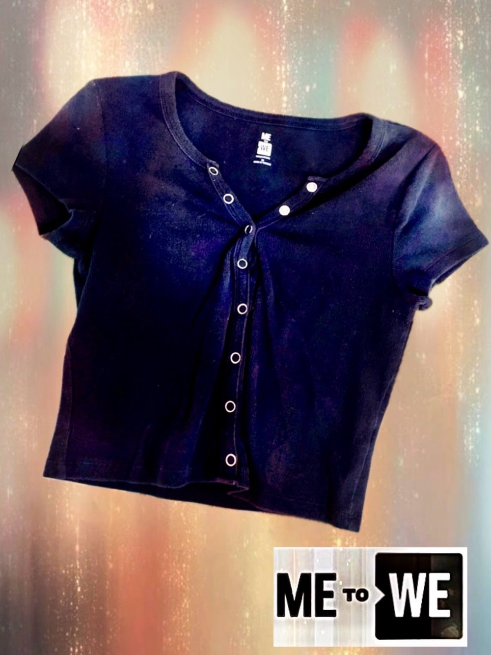 Me to We Black Crop Top